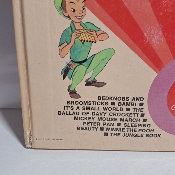 The Walt Disney Song Large Book Vintage 1971 Piano Vocal Golden Bright Colors - Picture 6 of 10